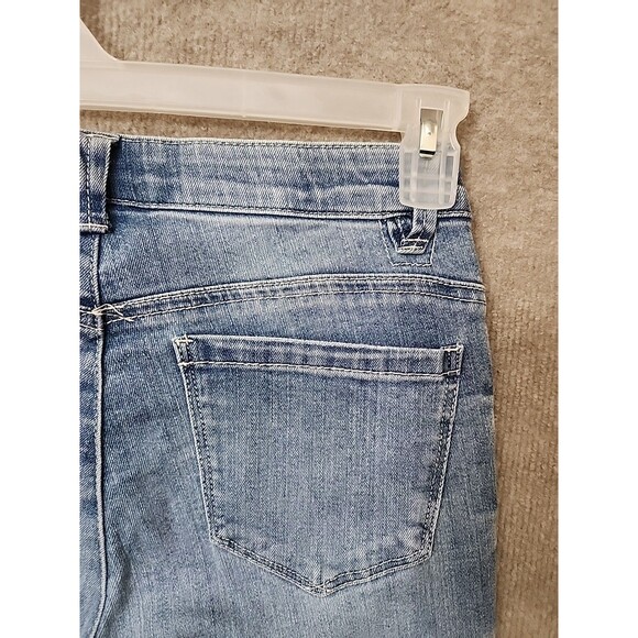 Democracy Ab Technology Ankle Skimmer Jeans Womens 2 Blue Raw Hem Distressed NEW - Picture 7 of 11